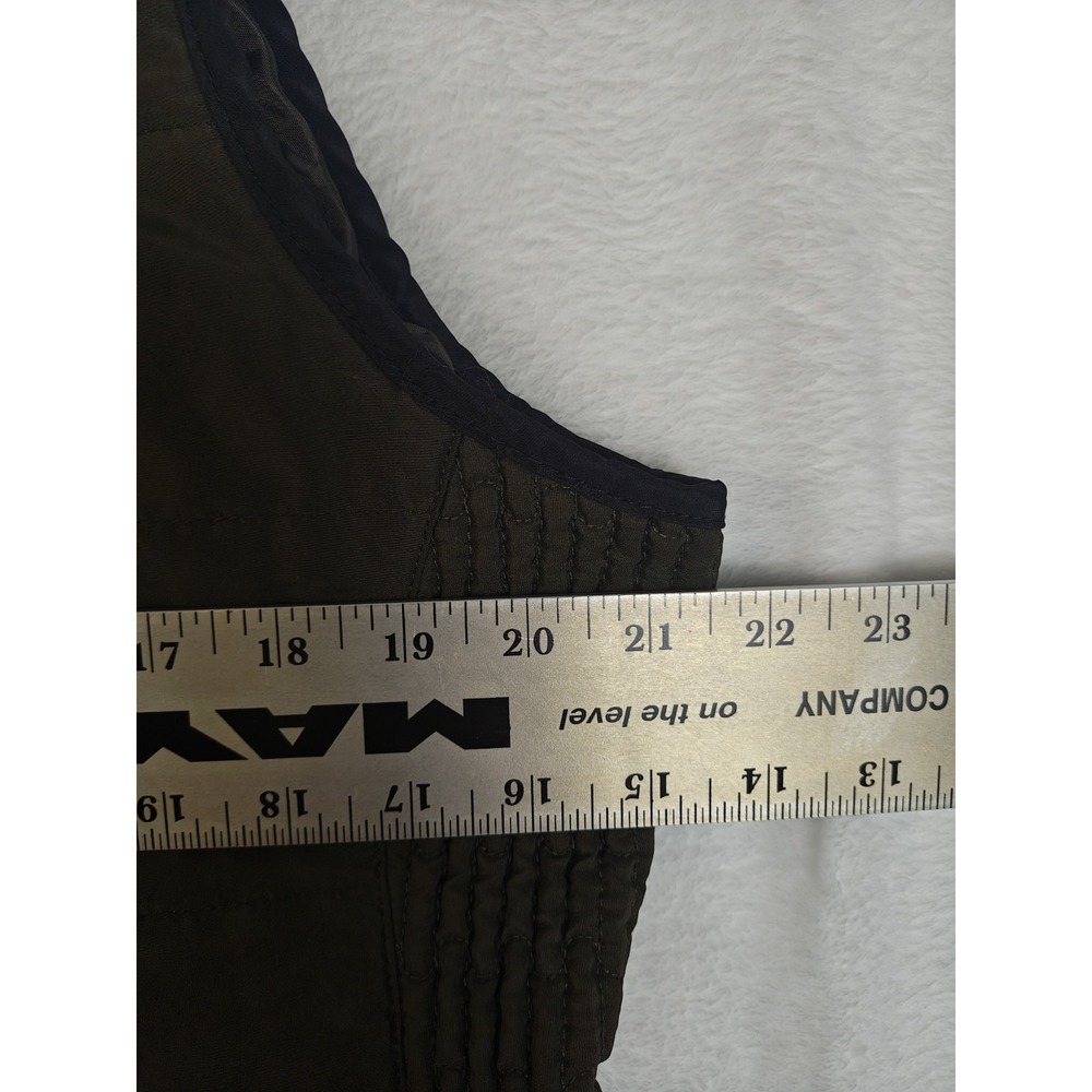Activology Women's Large Olive Green Quilted Vest Fleece Collar Zip Pockets - Picture 9 of 10
